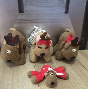 Hallmark Vintage 2 Rodney Reindeer, Rhonda And Randy Reindeer